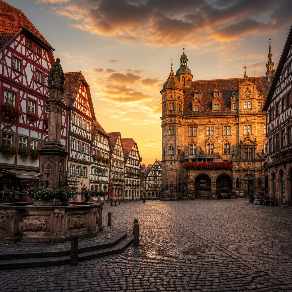 Historische Altstadt mit Fachwerkhäusern und Kaiserpfalz als Symbolbild für Sehenswürdigkeiten Goslar