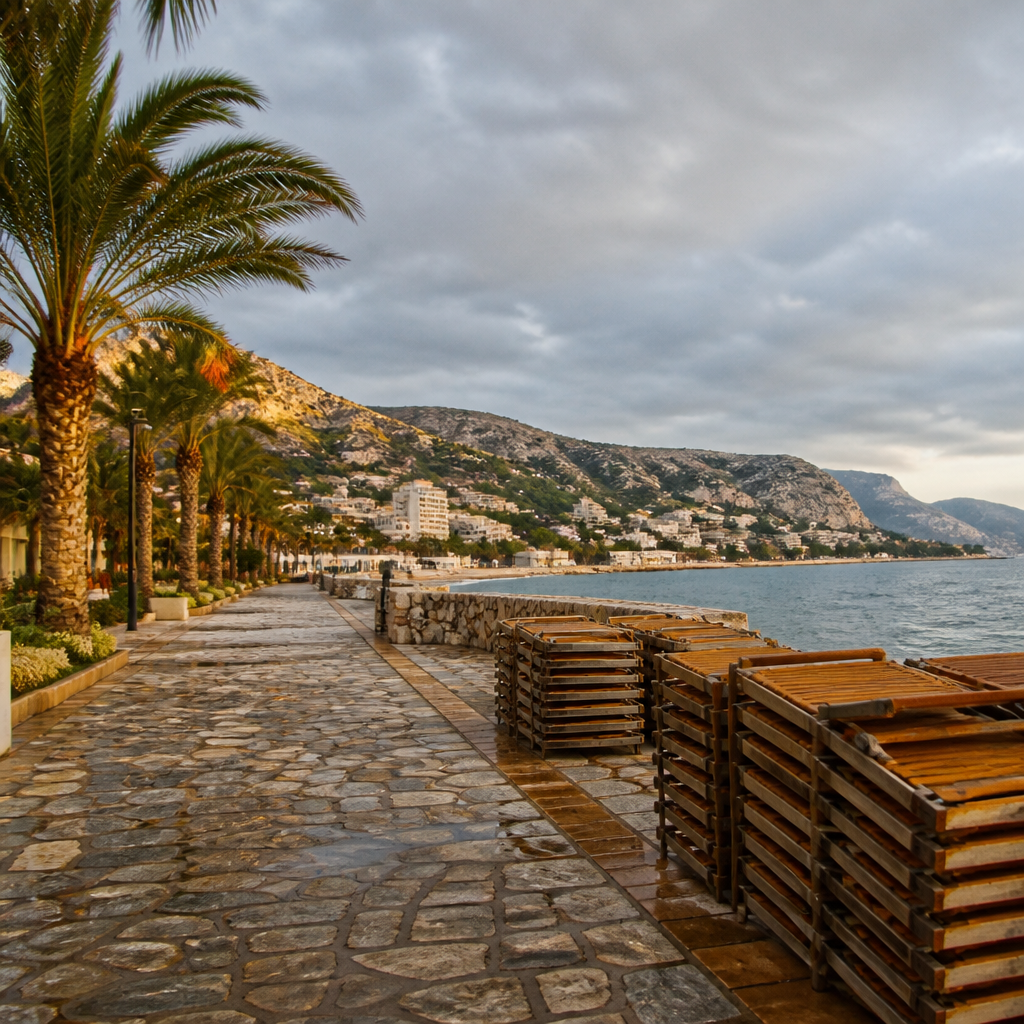 Leere Strandpromenade zeigt, ob sich Mallorca im November für ruhigen Urlaub lohnt