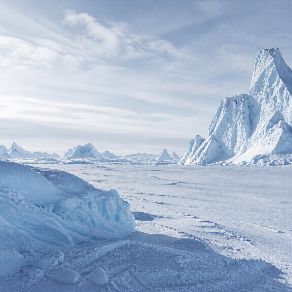 Eisige Polarlandschaft der Antarktis als größte Wüste der Welt